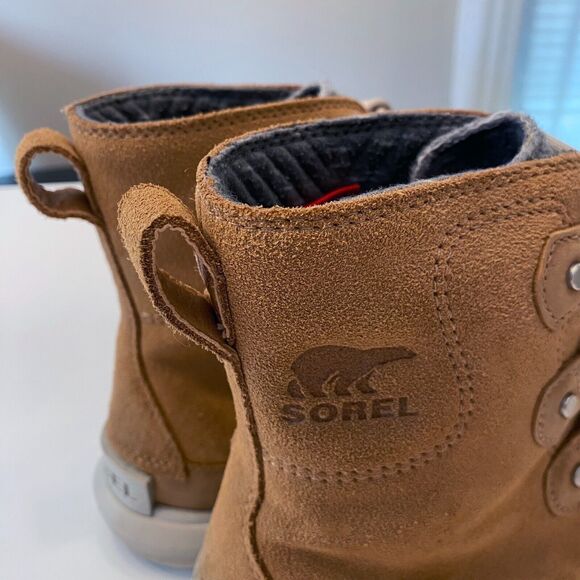 Sorel Explorer II‎ Joan Brown Leather Felt WP Winter Boots Women's Size 7 EU 38 - Picture 6 of 11